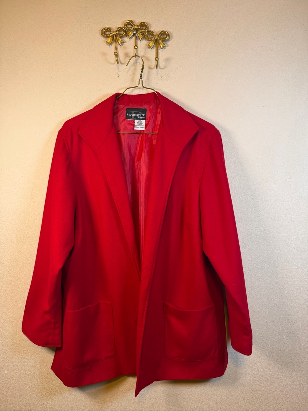 Requirements Red Open-Front Blazer Jacket. Size 2X based on measurements